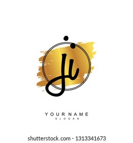 Initial JI handwriting logo vector
