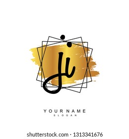 Initial JI handwriting logo vector