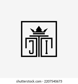 Logotipo inicial de JI Law Firme y vector de la plantilla de diseño de iconos