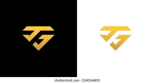 plantilla de vectores de letra de diamante de JJ inicial. Logotipo de letra TJ Monograma