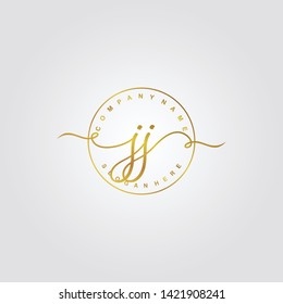 Initial JJ handwriting beauty logo template vector
