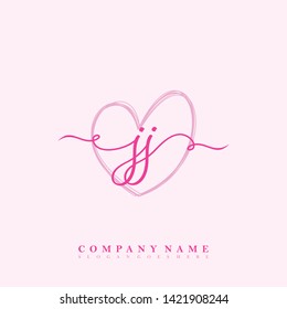 Initial JJ handwriting beauty logo template vector