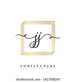 Initial JJ handwriting beauty logo template vector