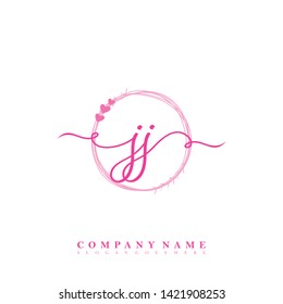 Initial JJ handwriting beauty logo template vector