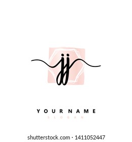 Initial JJ handwriting logo template vector