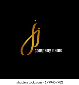Initial Jj handwriting logo template vector