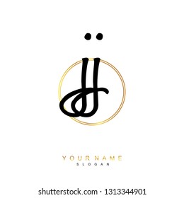 Initial JJ handwriting logo vector