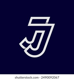 Initial JJ Letter Logo, Monogram Logo letter J with J combination, design logo template, vector illustration