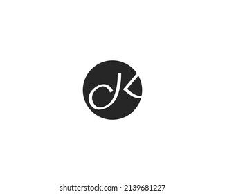 Vector de la plantilla de diseño del logotipo del JK inicial