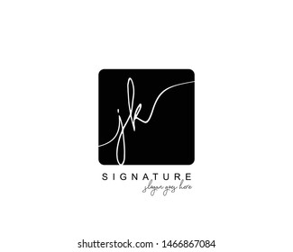 Initial JK beauty monogram and elegant logo design, handwriting logo of initial signature, wedding, fashion, floral and botanical with creative template.