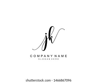 Initial JK beauty monogram and elegant logo design, handwriting logo of initial signature, wedding, fashion, floral and botanical with creative template.