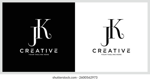 Initial JK or KJ letter logo design vector