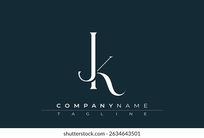 Initial JK Logo Design Vector. Elegant Monogram Logo Design with Decorative Elements and Typography