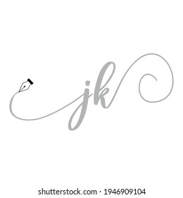 FK Logo-Handschrift Business Illustration Mode einfach