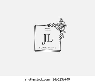 Initial JL beauty monogram and elegant logo design, handwriting logo of initial signature, wedding, fashion, floral and botanical with creative template.