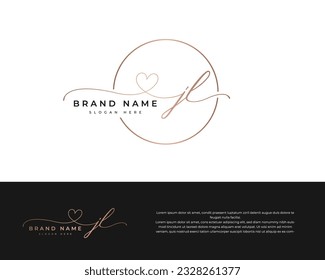 belleza jl inicial, monograma y elegante logo de diseño de logo para escritura a mano, firma inicial