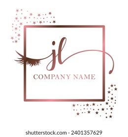 Initial JL calligraphy company eye and eyelash handwriting