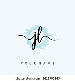 Initial JL handwriting logo template vector