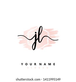 Initial JL handwriting logo template vector