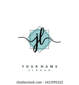 Initial JL handwriting logo template vector