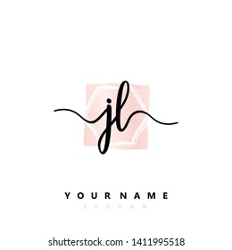 Initial JL handwriting logo template vector