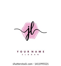 Initial JL handwriting logo template vector