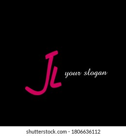 vector de plantilla de logotipo de escritura manual de JL inicial