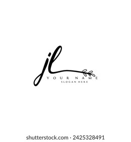 Initial JL logo handwriting floral typography ornament