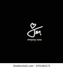Initial JM beauty monogram and elegant logo design