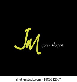 Initial Jm handwriting logo template vector