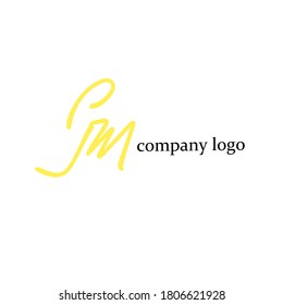 Initial Jm handwriting logo template vector