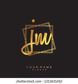 Initial JM handwriting logo vector