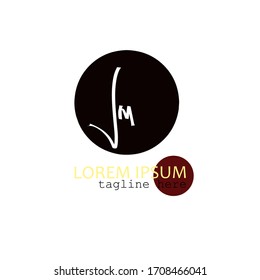 Initial Jm handwriting logo vector