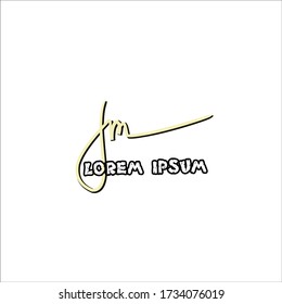 Initial jm Handwriting Symbol. Letter Name Monogram Art-Vector-Logo für Unternehmens- und Firmenidentität