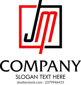  initial JM idea vector logo design