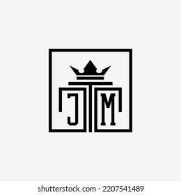 Logo inicial de JM Law Firme y vector de la plantilla de diseño de iconos