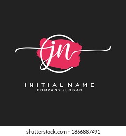 Initial JN beauty monogram and elegant logo design, handwriting logo of initial signature, wedding, fashion, floral and botanical with creative template.