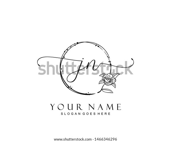 Initial Jn Beauty Monogram Elegant Logo Stock Vector Royalty Free