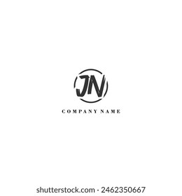 Initial JN brush logo company trend identity