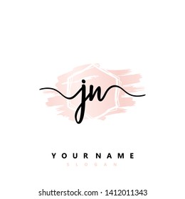 Initial JN handwriting logo template vector