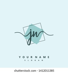 Initial JN handwriting logo template vector