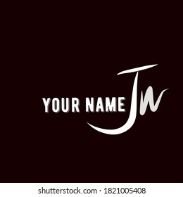 Initial Jn handwriting logo template vector