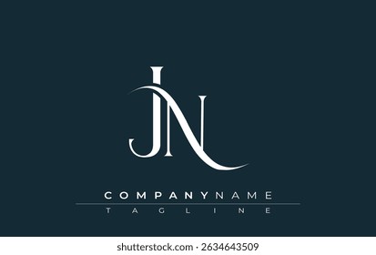 Initial JN Logo Design Vector. Elegant Monogram Logo Design with Decorative Elements and Typography