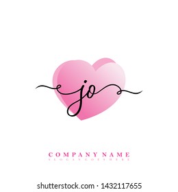 Initial JO beauty handwriting logo Initial JO beauty handwriting logo