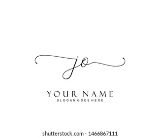 Initial JO beauty monogram and elegant logo design, handwriting logo of initial signature, wedding, fashion, floral and botanical with creative template.