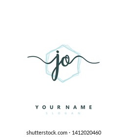 Initial JO handwriting logo template vector