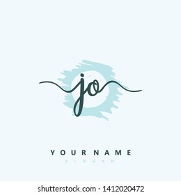 Initial JO handwriting logo template vector