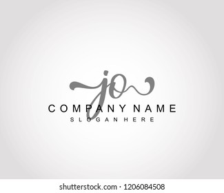 Initial JO handwriting logo vector