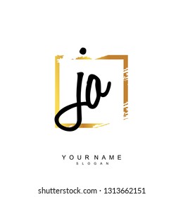 Initial JO handwriting logo vector