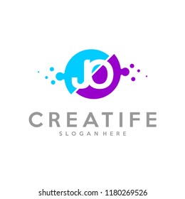 Initial JO logo concepts template vector